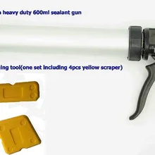 Высокое качество 15 дюймов для 600 мл мягкая упаковка герметик пистолет 600 мл колбаса герметик шприц с одним набором герметик скребок(4 шт