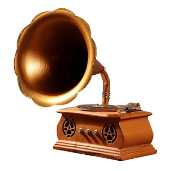 

Vintage Retro Phonograph Model Ornaments Furniture Resin Music Miniature Gifts Crafts Bar Coffee Home Decoration Creative Gifts