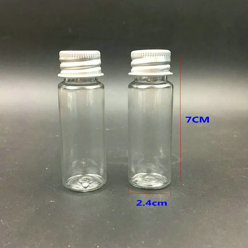 

50pcs Empty 20ml Essential Oil Container Lotion Cream Bottles PET Plastic Clear screw Metal Cap Silver 2.4(D)x7(H)CM