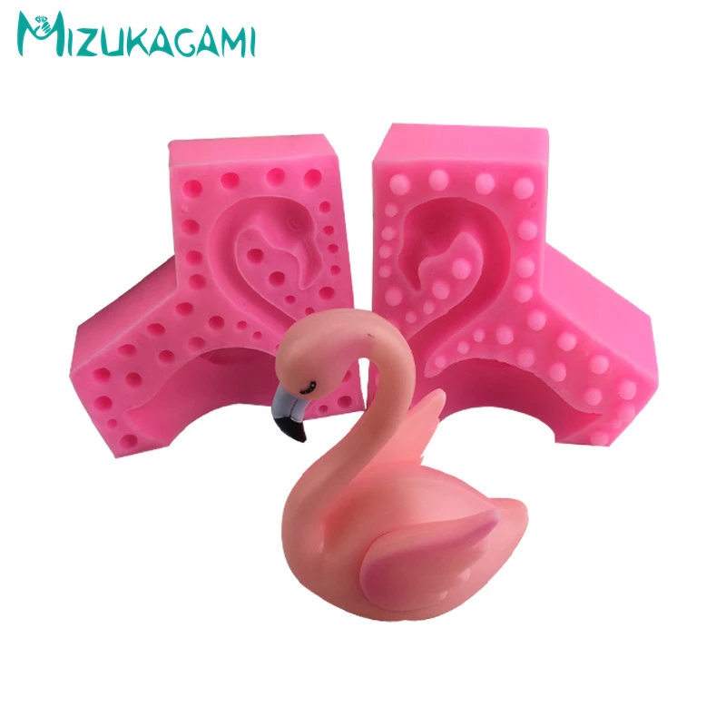 

Silicone Mold Chocolate Fondant Cake Handmade Soap 3D Flamingo Shape Decorating Tool Kitchen Baking MJ-01927