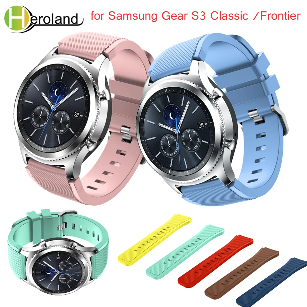 Браслет спортивные силиконовые часы ремешок для Samsung Gear S3 Classic Frontier 22 мм 46 Ремешки