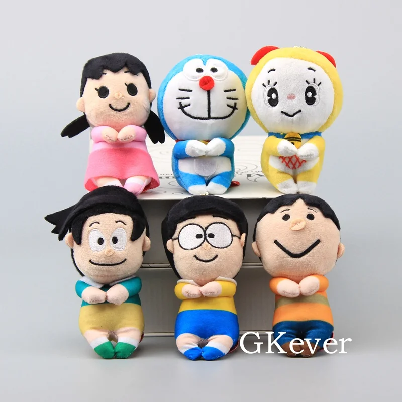 Q Версия 6 стилей Doraemon Nobita Shizuka Dorami большой G Suneo Kawaii плюшевый пенант с брелоком 10 11