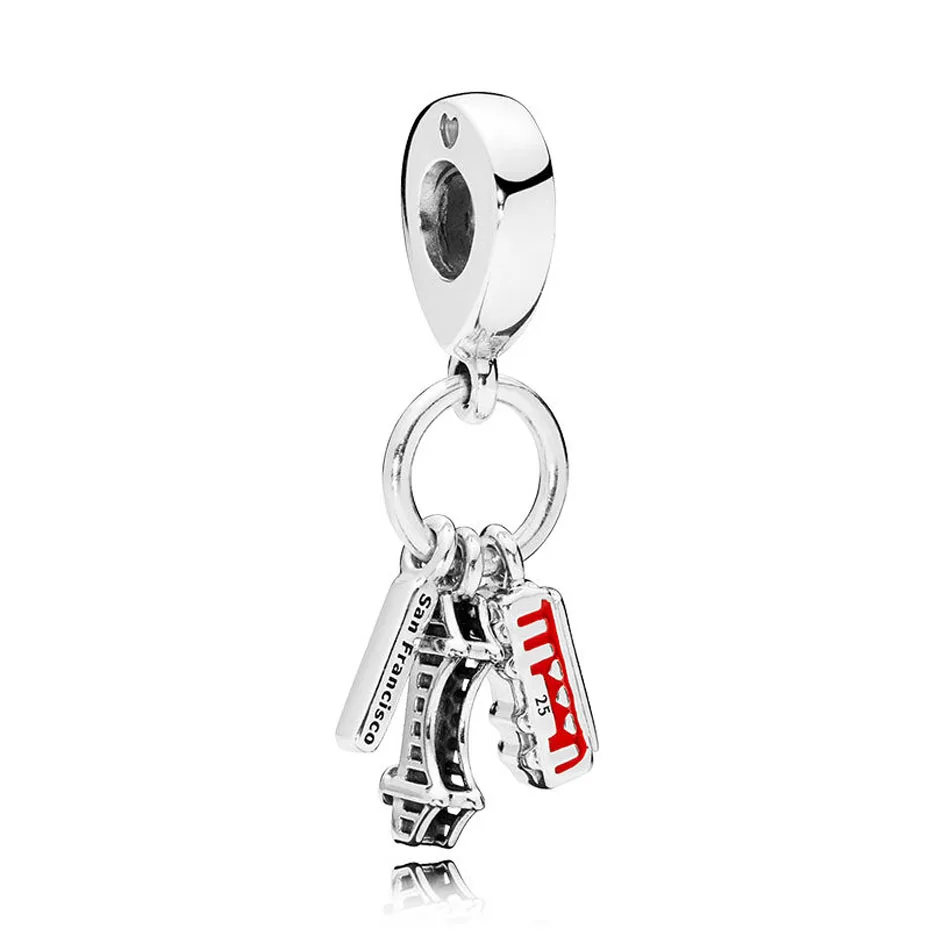 

Authentic 925 Sterling Silver Pendant Bead Charm Fit Pandora Bracelet Bangle San Francisco Highlights Dangle DIY Jewelry