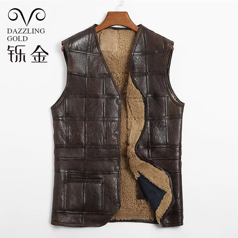 

2019 New Arrival men coat 100% real sheepskin men jacket Genuine Leather vest for men Spring Winter Autumn men's clothing