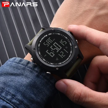 

PANARS Sport Digital Watch Men LED Back Light Fitness Waterproof Digital Watch Male Dual Time Watches 8014 Mens Fashion Watches