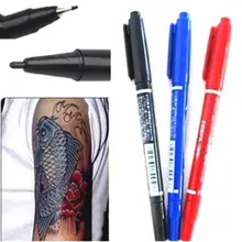 2 шт. маркерные ручки для кожи Маркер Ручка инструмент писчий татуировки Поставки хорошие водостойкие чернила Тонкий перо сырой перо портативный