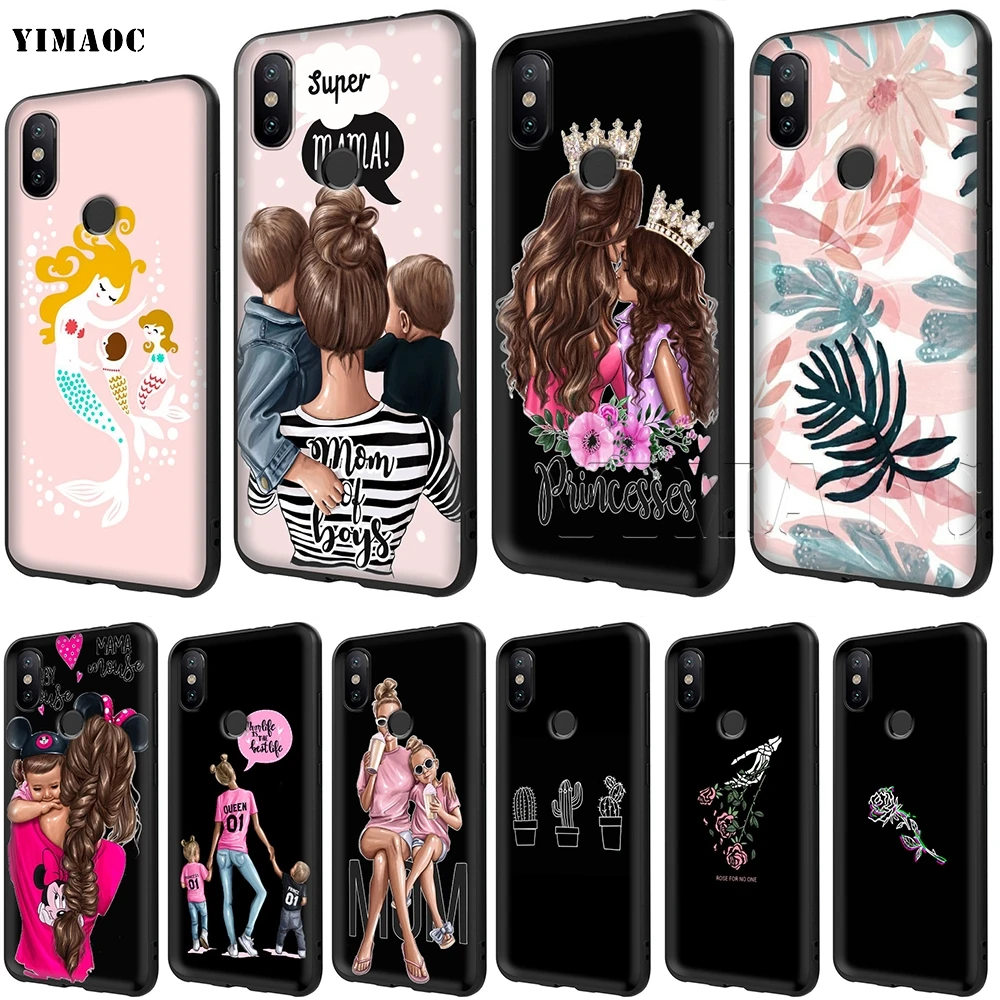 

YIMAOC Mom and Baby Silicone Case for Xiaomi Redmi Note 4 4x 4a 5 5a 6 8 Pro Prime Plus