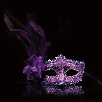 

New Colorful Flower Feather Mask Women Girls Venice Princess Mardi Gras Ball Masks Halloween Party Supplies Wedding
