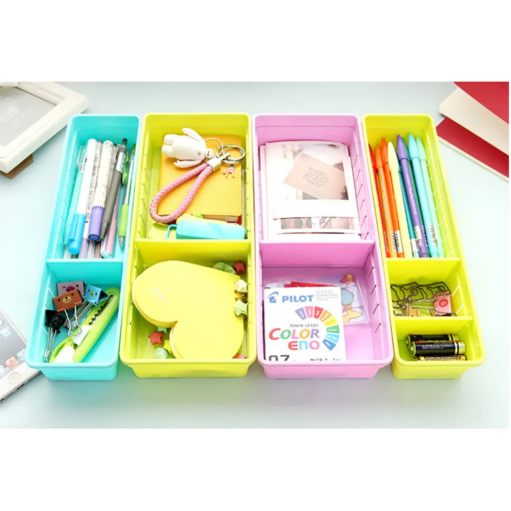 Latest Adjustable Drawer Organizer Kitchen Cutlery Divider Case Makeup Storage Box#30