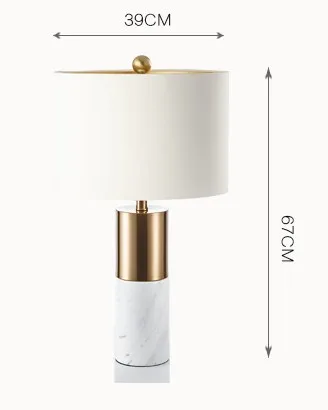 Современная американская Роскошная металлическая декоративная настольная лампа в китайском стиле для гостиной, спальни, простая джазовая белая настольная лампа с мраморной подставкой