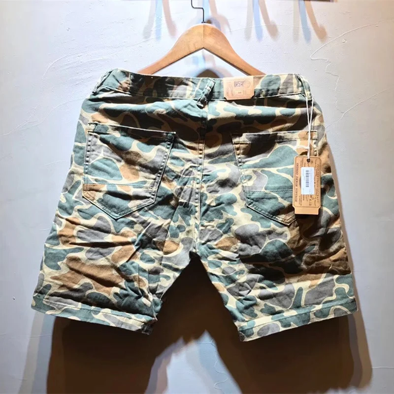 Для мужчин моды летнего сезона, брендовая Япония Стиль Винтаж военный камуфляж, узкий повседневные мужские шорты Тонкий сафари шорты Пляжные шорты