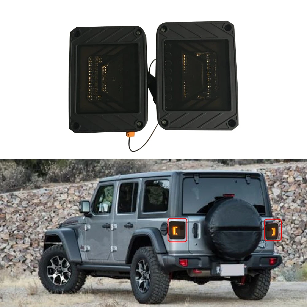Black LED Tail Lights LED Lamps With Brake For 2007-2016 Jeep Wrangler JK