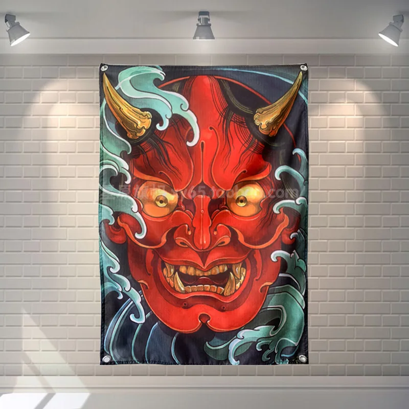 Skull Ghost Japanese Tattoo Art Poster Flag Banner Home Decoration