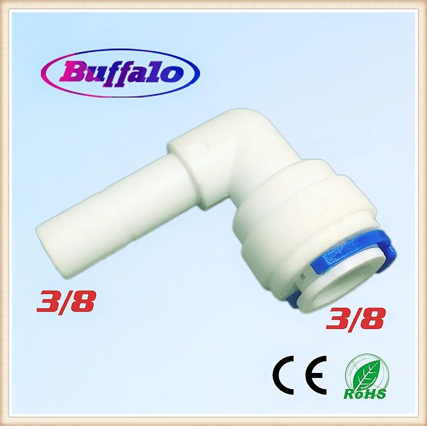 

100PCS 3/8" OD Hose Quick Connection 3/8" Pipe Plug Elbow Connector RO Water Reverse Osmosis Aquarium System Connector Fitting