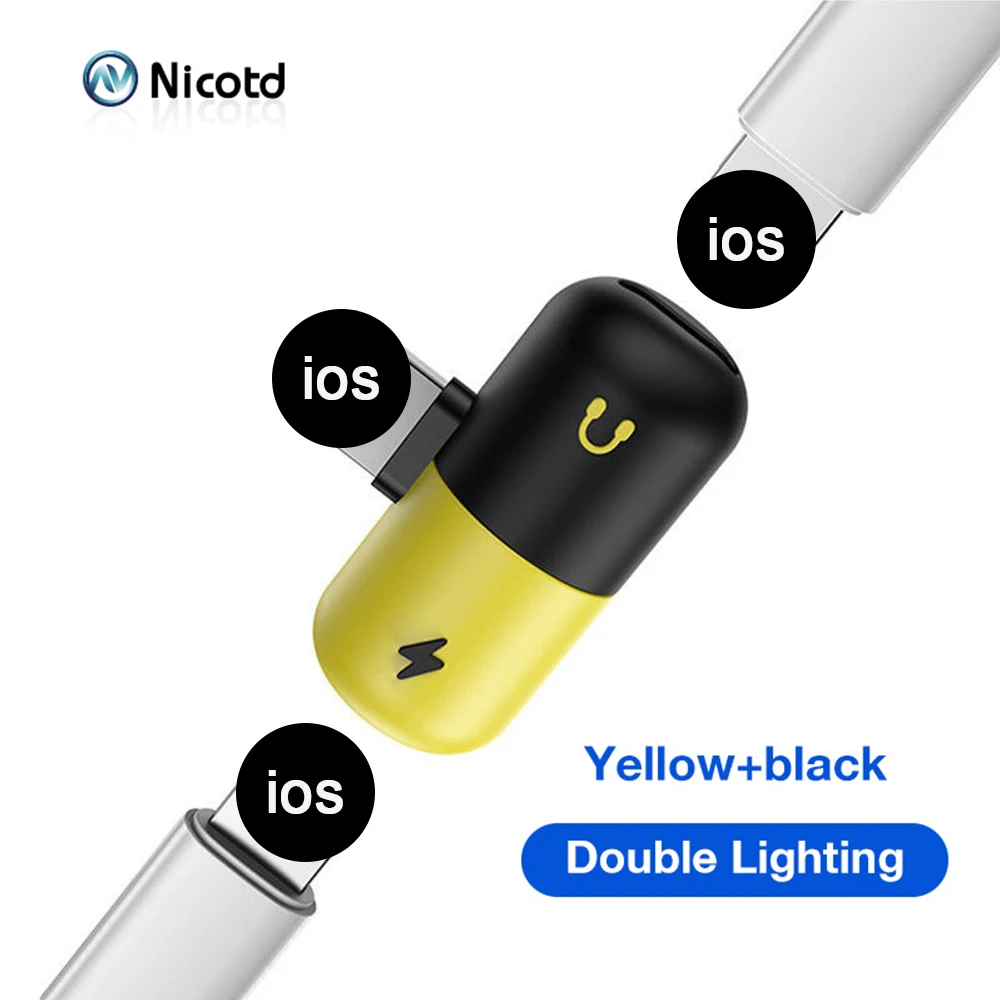 

2 in 1 USB Charging Audio Adapter For iphone XS x 7 8 Plus Headphone Music Converter for IOS Audio Charger Splitter Connector