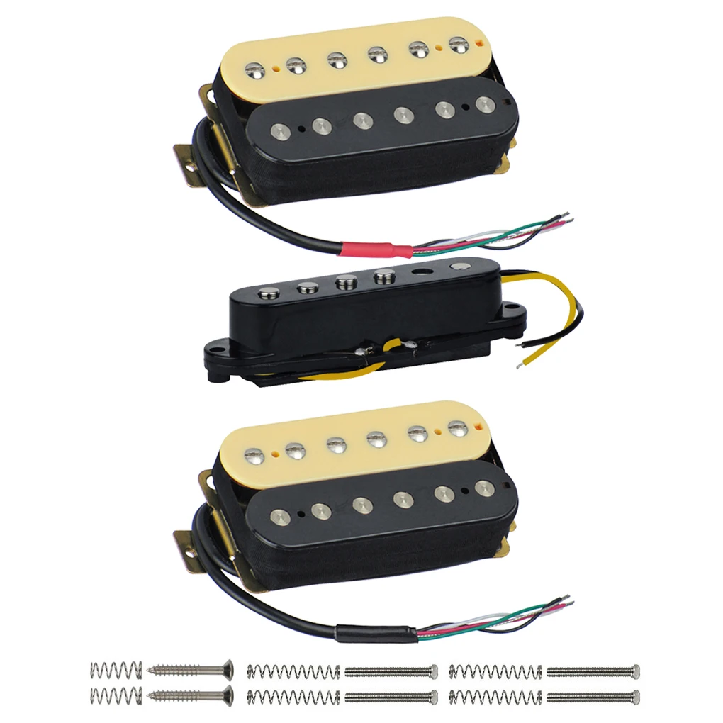 

FLEOR 3pcs Electric Guitar Pickups HSH Set for Neck/Middle/Bridge Pickup Ceramic Magnet for Strat Guitar Parts