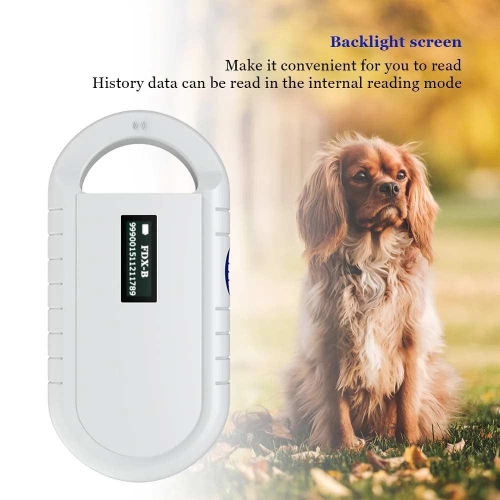 

ISO11785/84 FDX-B Pet microchip Scanner Animal RFID Tag Dog Reader Low Frequency Handheld RFID Reader with Animal Chip New