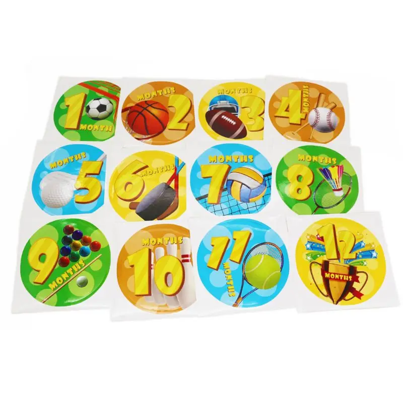 Premium New Baby Pregnant Women Monthly Photograph Stickers Fun Month 1-12 Milestone Clothes Decoration Stickers 12Pcs/Set Premium New Baby Pregnant Women Monthly Photograph Stickers Fun Month 1-12 Milestone Clothes Decoration Stickers 12Pcs/Set