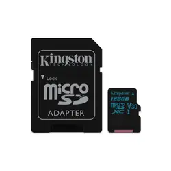 Kingston technology Canvas Go!, 128 GB, MicroSDXC, Clase 10, UHS-I, 90 МБ/с. S, Negro