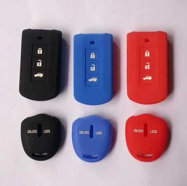 Silicone car remote key cover Shell for Mitsubishi ASX Outlander Lancer