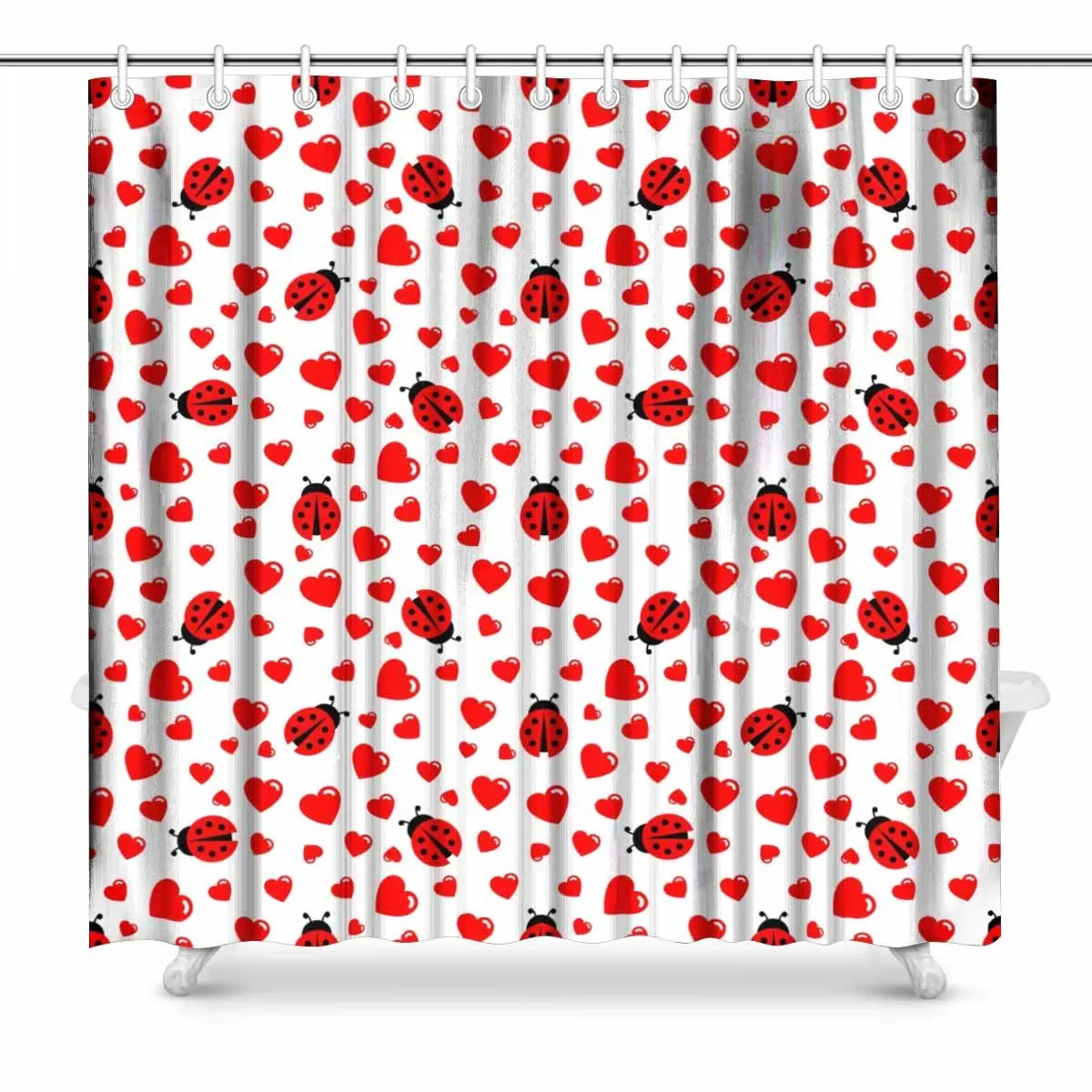 Aplysia Ladybug Fabric Bathroom Decor Shower Curtain Set ...