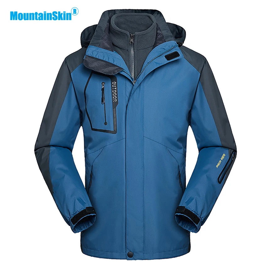 

Mountainskin Men's 3in1 Winter Warm Fleece Jacket Two Pieces Windbreaker Outdoor Sports Hiking Camping Skiing Brand Coats MA189