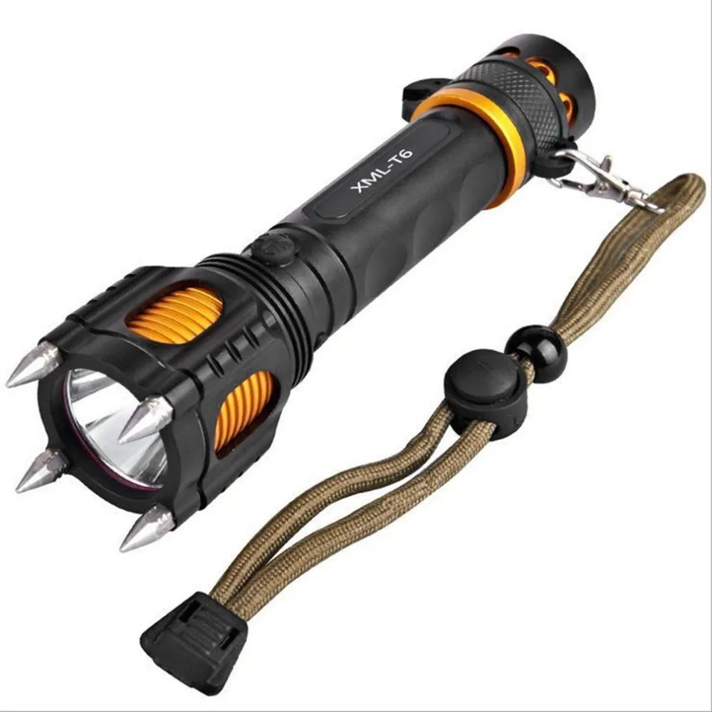 T6 Strong light Multifunctional Ringtone alarm flashlightin LED