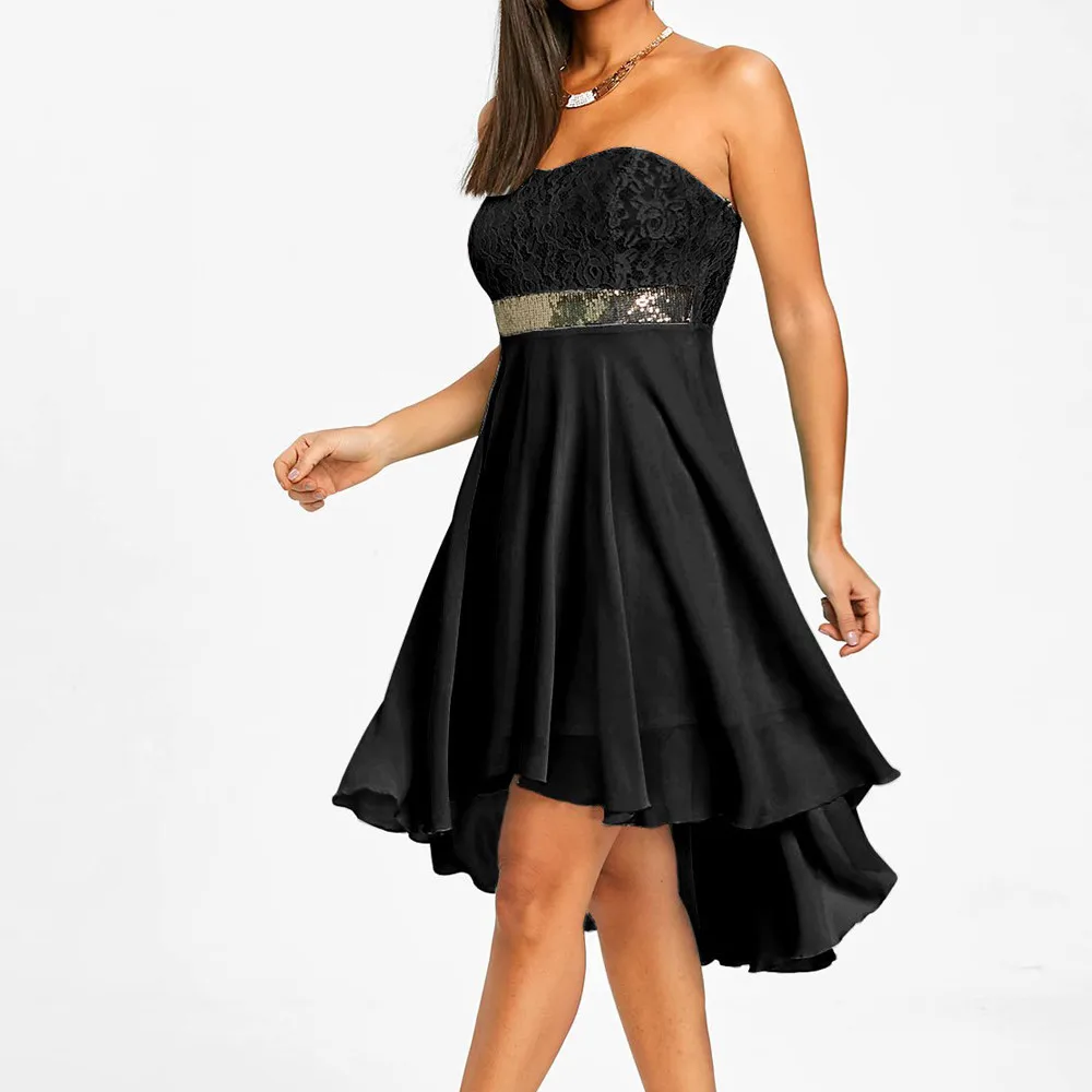 

dress women Off Shoulder Empire Waist Chiffon Bandeau Irregular Dress Casual Bodycon Dress For Women 2019 Summer dropshopping