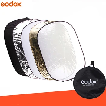 

Godox 5 in 1 100*150CM Background Board Round Rectangle Reflector Collapsible Lighting Diffuser Disc Black Silver Gold White
