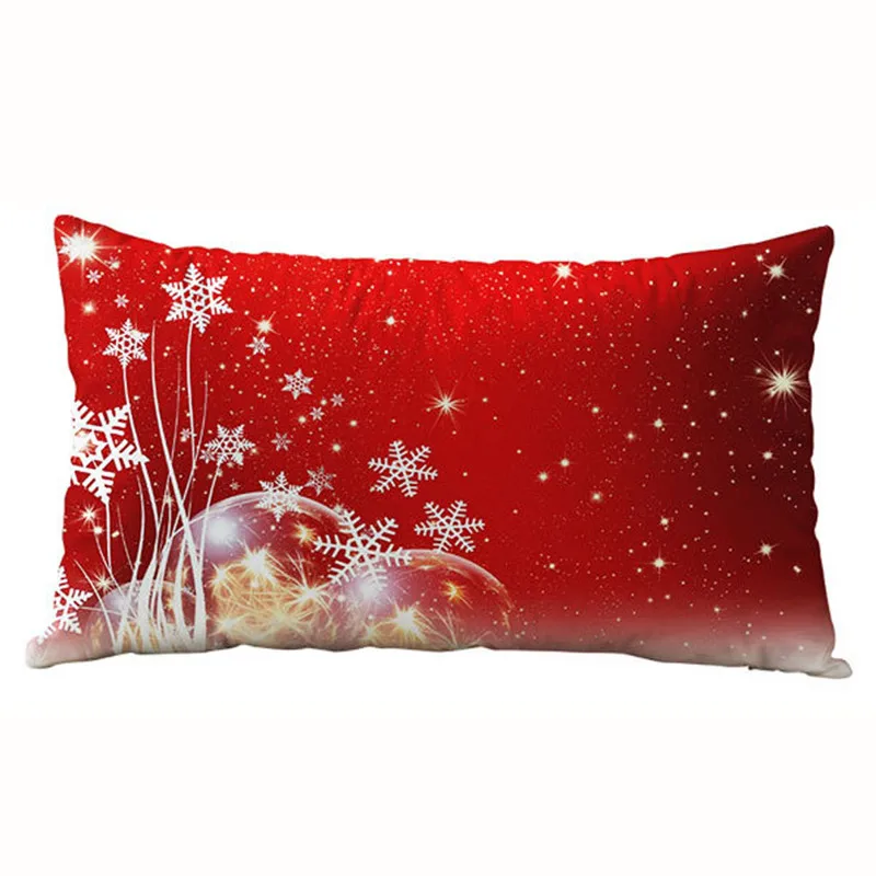 Рождественские наволочки для подушек, наволочки, Чехол на подушку с принтом, белый Диванный декоративный чехол для подушки, прямоугольный Хлопковый чехол для подушки - Цвет: L