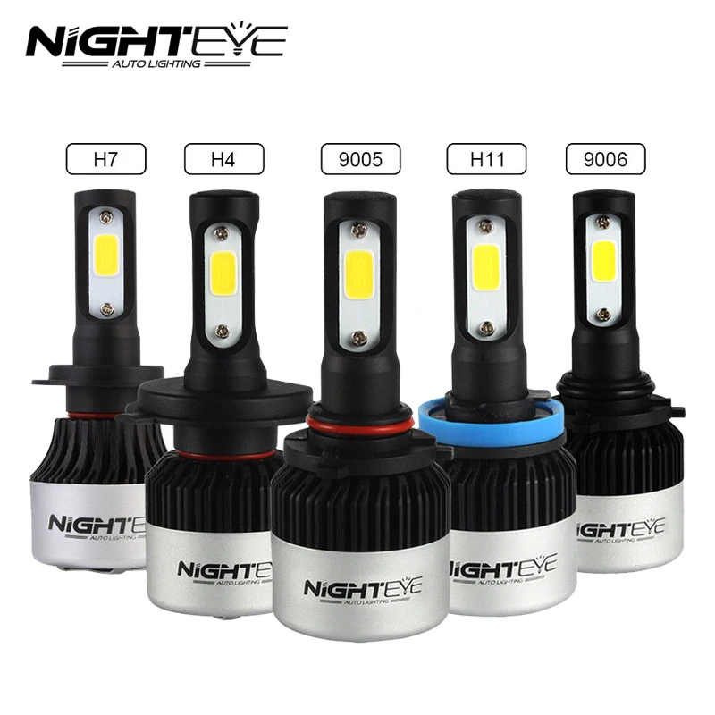 Светодиодный фонарь NIGHTEYE для автомобиля 9005 9006 H4 H7 H11 фары вождения IP68 COB Chip 6500K 9000LM