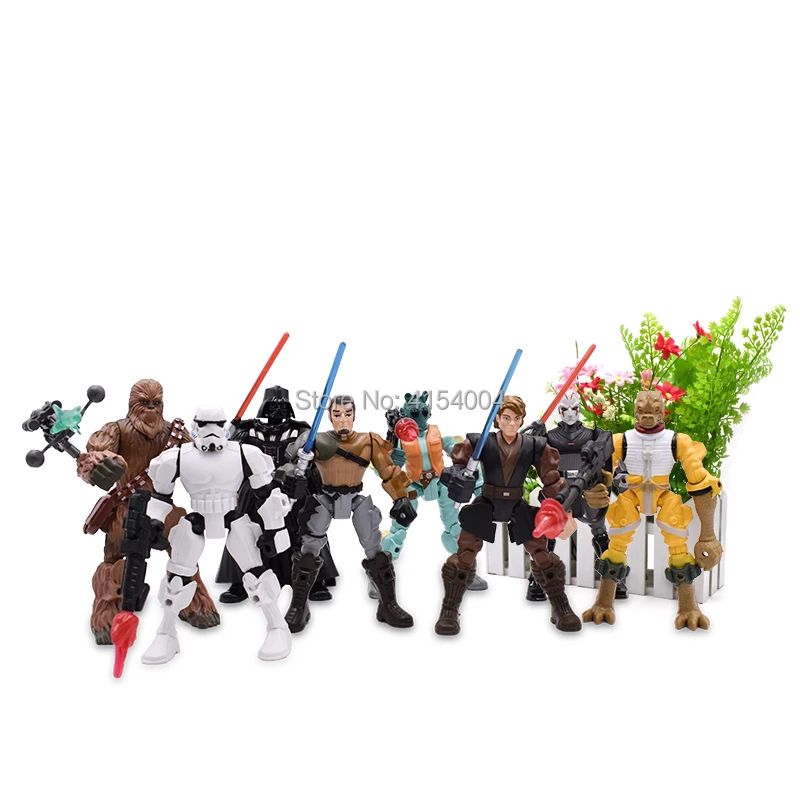 8 styles Hero Mashers Darth Vader Chewbacca Bossk Stormtrooper Greedo Anakin Skywalker Action Figure PVC Collectible Model Toys