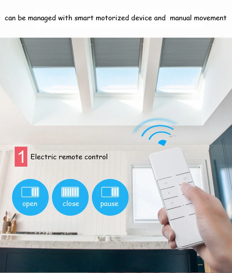 Электрический пульт дистанционного управления дневной свет жалюзи для балкона Skylight комнаты полный затенение полутент соты сотовые жалюзи