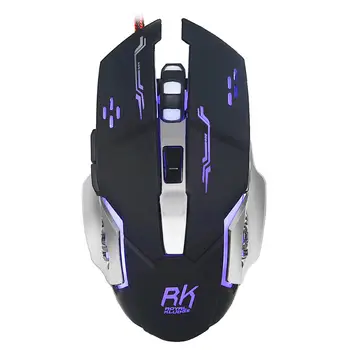 

RK Ergonomic Wired Gaming Mouse LED 2400 DPI USB Computer Mouse Gamer Mice X7 Silent Mause With Backlight For PC Laptop