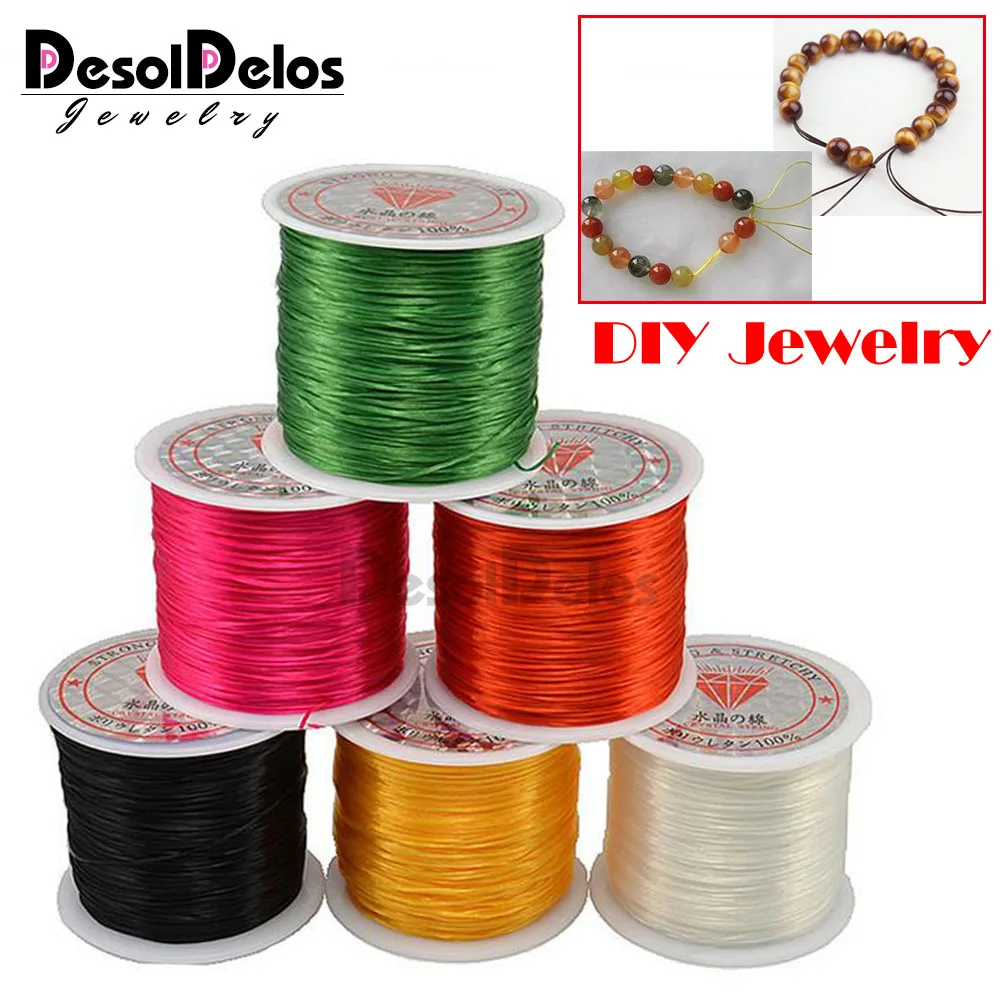 

0.5mm DIY Crystal Beading Stretch Cord Elastic Line,Transparent Clear Cord Thread String Beaded For Bracelet Jewelry Making 50M
