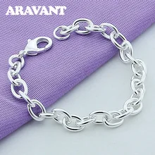 Мужские браслеты 925 серебряные ювелирные изделия простые цепи браслеты Ювелирные изделия Подарки