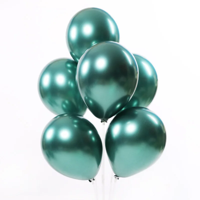 10 шт 10-дюймовые латексные шары хром металлик темно-зеленый Светящийся синий шар для дня рождения свадьбы украшение дома поставка