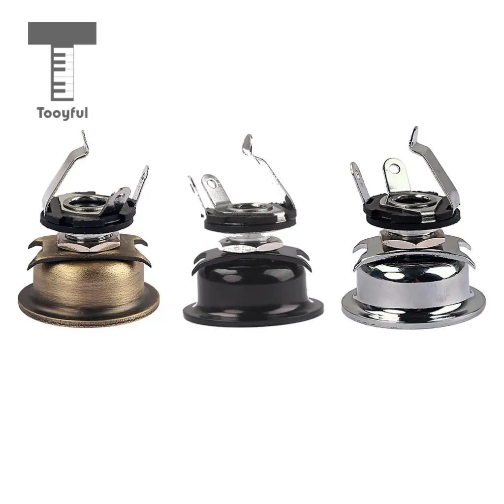 

Tooyful 6.35mm 1/4'' Mono Output Jack Socket Plate for Telecaster Cigar Box Guitar Replacement