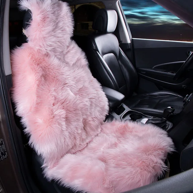 1 Piece Long Faux Fur Seat Cover Universal Artificial Plush Car Seat