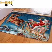 HUGSIDEA Рождество печатных Нескользящие коврик для ванной абсорбент Home Decor коврик фланель Прихожая ковер Спальня толстые Кухня коврики