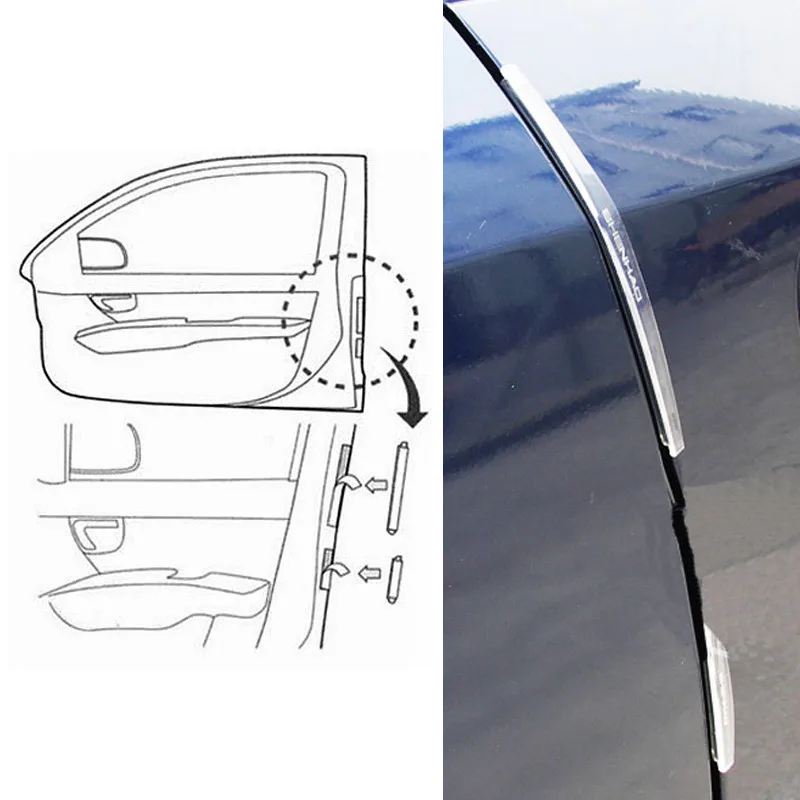 Hiyork 8 шт./компл. защитные насадки на края полоски стайлинга автомобилей Молдинги защита машинной двери полосы универсальный авто с запасным защитным устройством наклейки