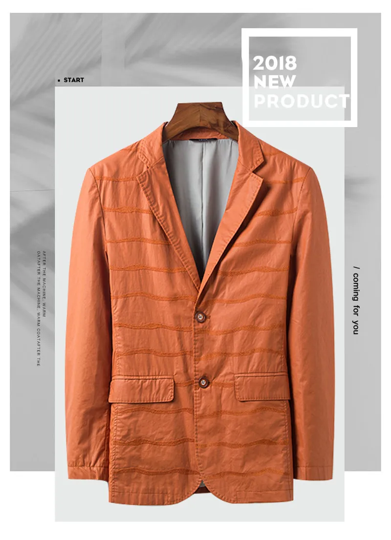 Top Brand Men's jacket Business Casual Slim Thin Fashion Stripe British style simple wild male fashion Coat clothing (8)