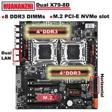 Новое поступление HUANANZHI dual X79 материнская плата со скидкой материнская плата с M.2 слотом dual Giga LAN порт 8 * DDR3 оперативная Память DIMM макс до 8*32 г