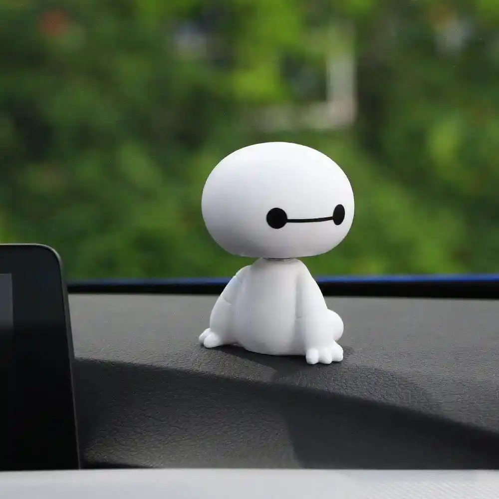 Pl/ástico De Dibujos Animados Baymax Robot Sacudiendo La Cabeza Figura Adornos Para Autom/óviles Auto Decoraciones Interiores Big Hero Toys Ornament Car-Styling # 2