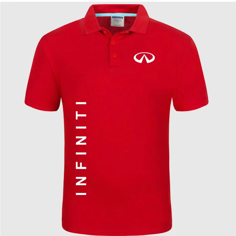 Фирменная Новинка Для Мужчин's Infiniti тенниска с логотипом рубашка-поло унисекс Для мужчин хлопок короткий рукав Футболка Одежда размеры-xxxl