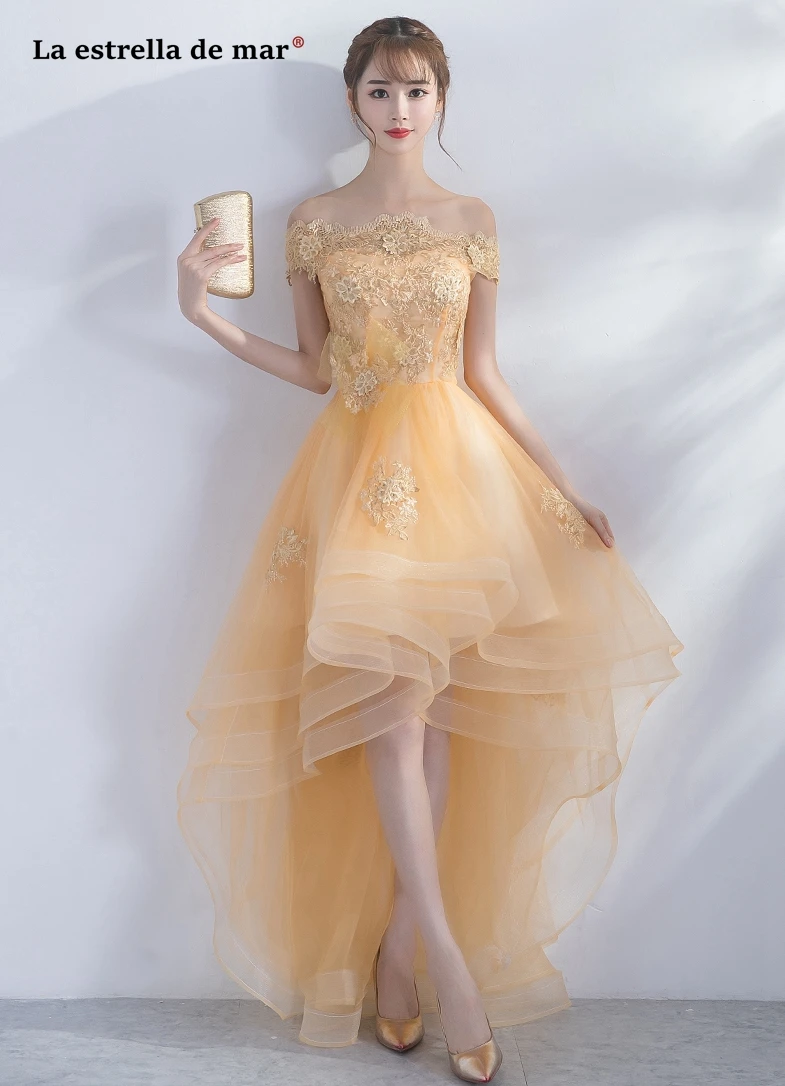 Vestido madrinha2019 новые платья подружки невесты с коротким рукавом и аппликацией из тюля