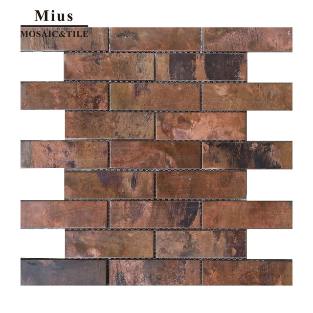 Strip Metal Tiles Copper Mosaic Tile Backsplash A6yg80 In Strip Metal Tiles Copper Mosaic Tile Backsplash A6yg80