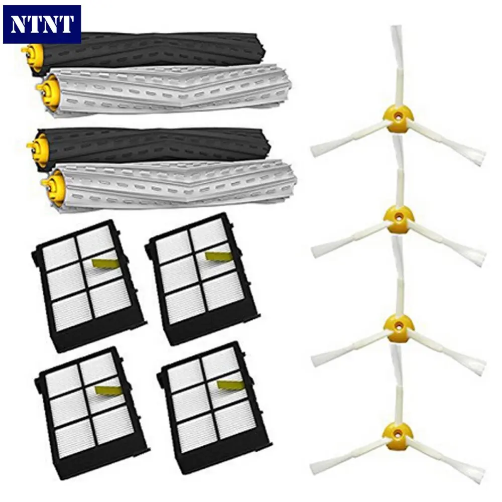 

NTNT 2 Debris Extractor brush +4 HEPA Filter +4 SideBrush Kit For iRobot Roomba 800 870 880 980 vacuum cleaner Accessories parts