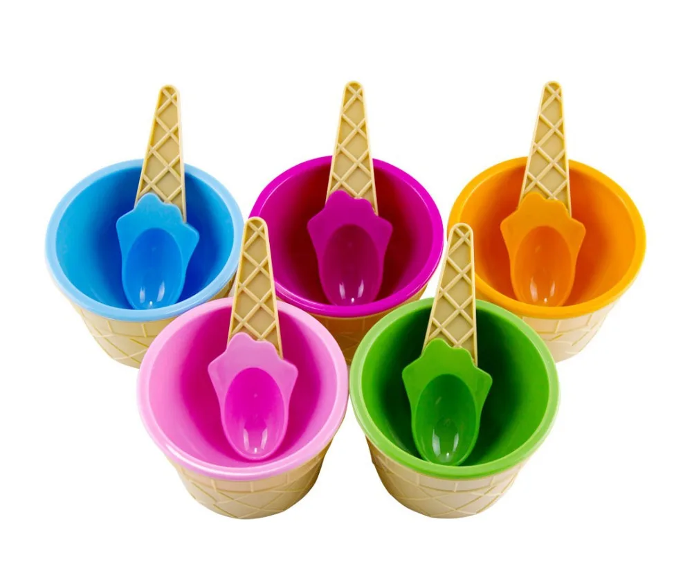 Buy 2 Set Children's Plastic Ice Cream bowl,include 2