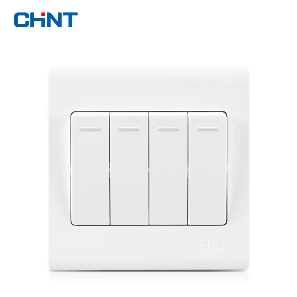 

CHNT 86 Type Wall Switch Panel NEW7D Elegant White Four Gang Two Way